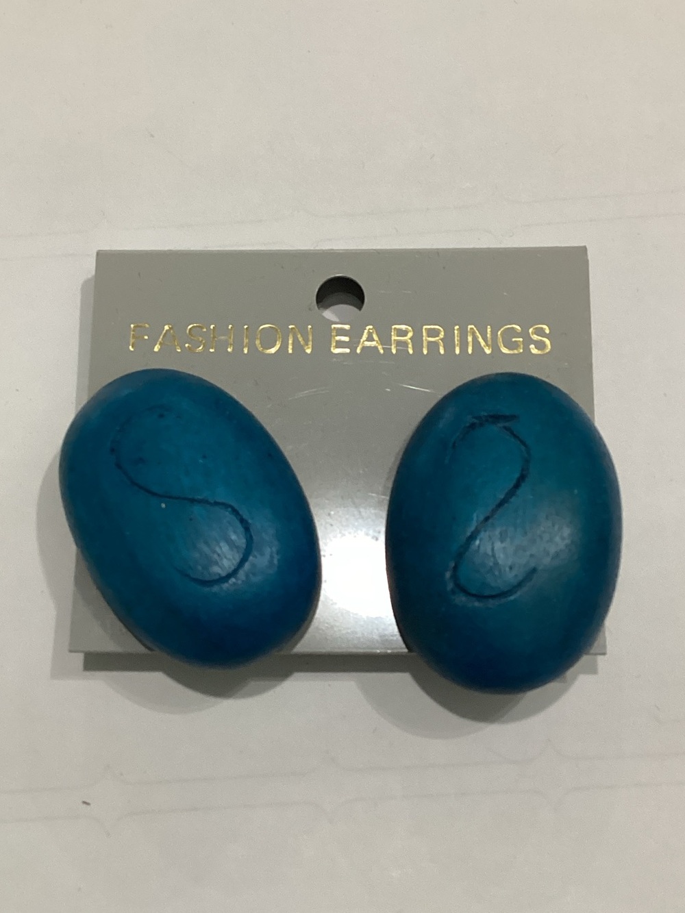 Blue Oval Fashion clip on Earrings - Unbranded